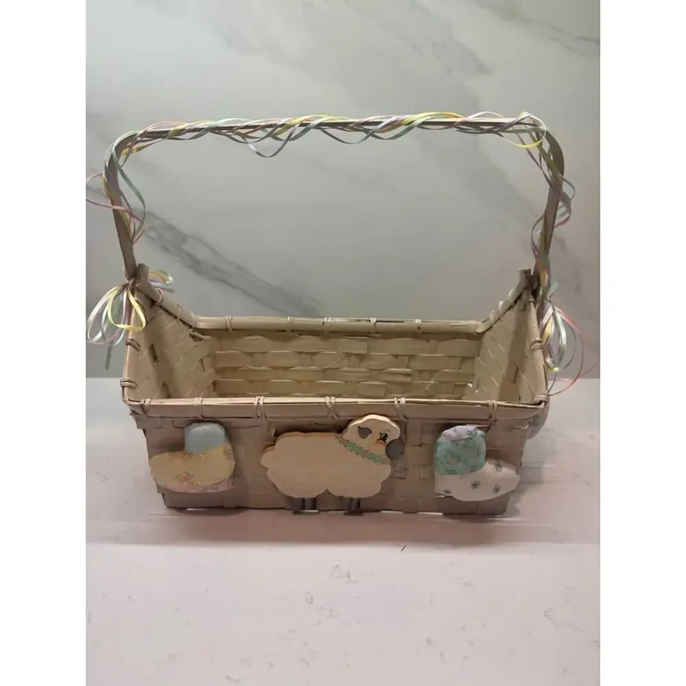 90s Nursery Lamb Heart Basket Organizer